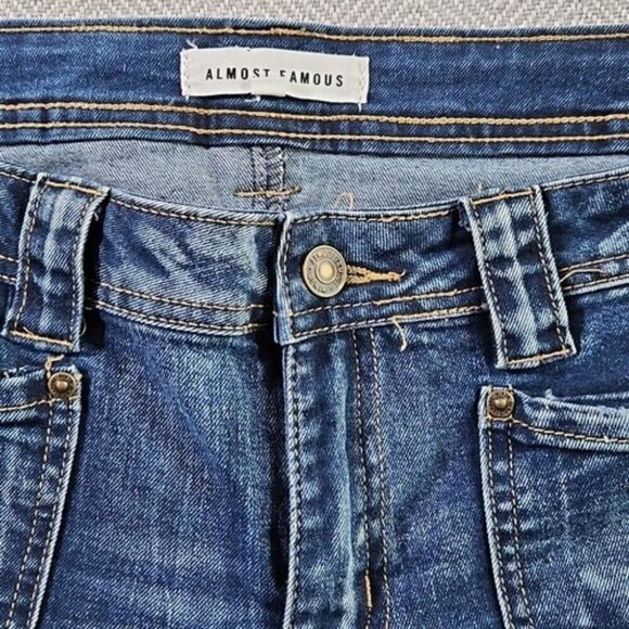 Almost Famous Jeans Women’s Size 13 Med Wash Boot Cut Denim Blue Stretch - Picture 11 of 16